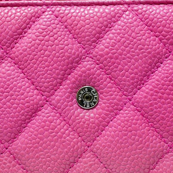 Authentic CHANEL Classic Pink Caviar Leather Wallet on Chain Crossbody Bag Purse - Picture 14 of 15